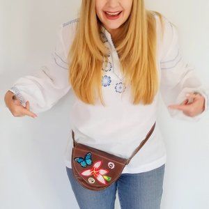 Vintage Floral Patchwork Belt Bag